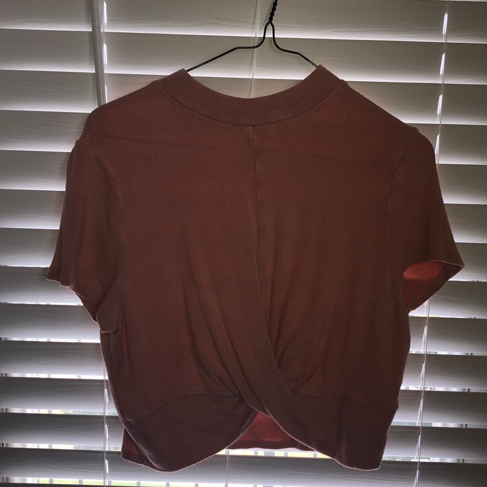Pink Twisted Front Crop Top
